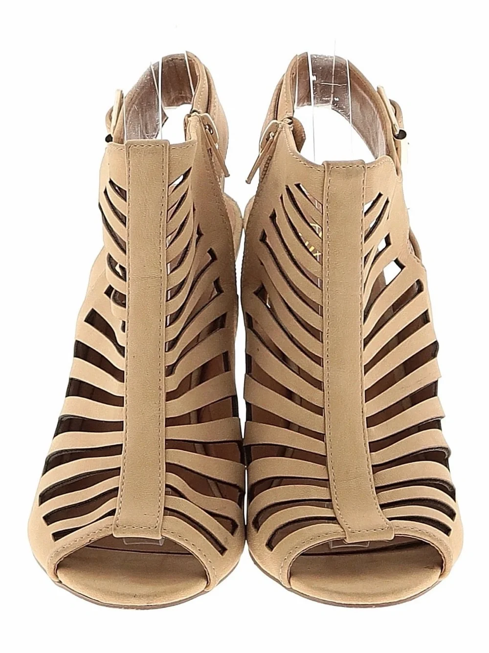 Diesel Beige Strappy Cutout Slingback Heels